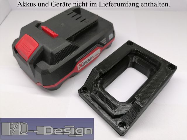 Akkuhalter und Adapter - Batterie holder / Wall mount Lidl Parkside Team  X20V Akku 20 Volt