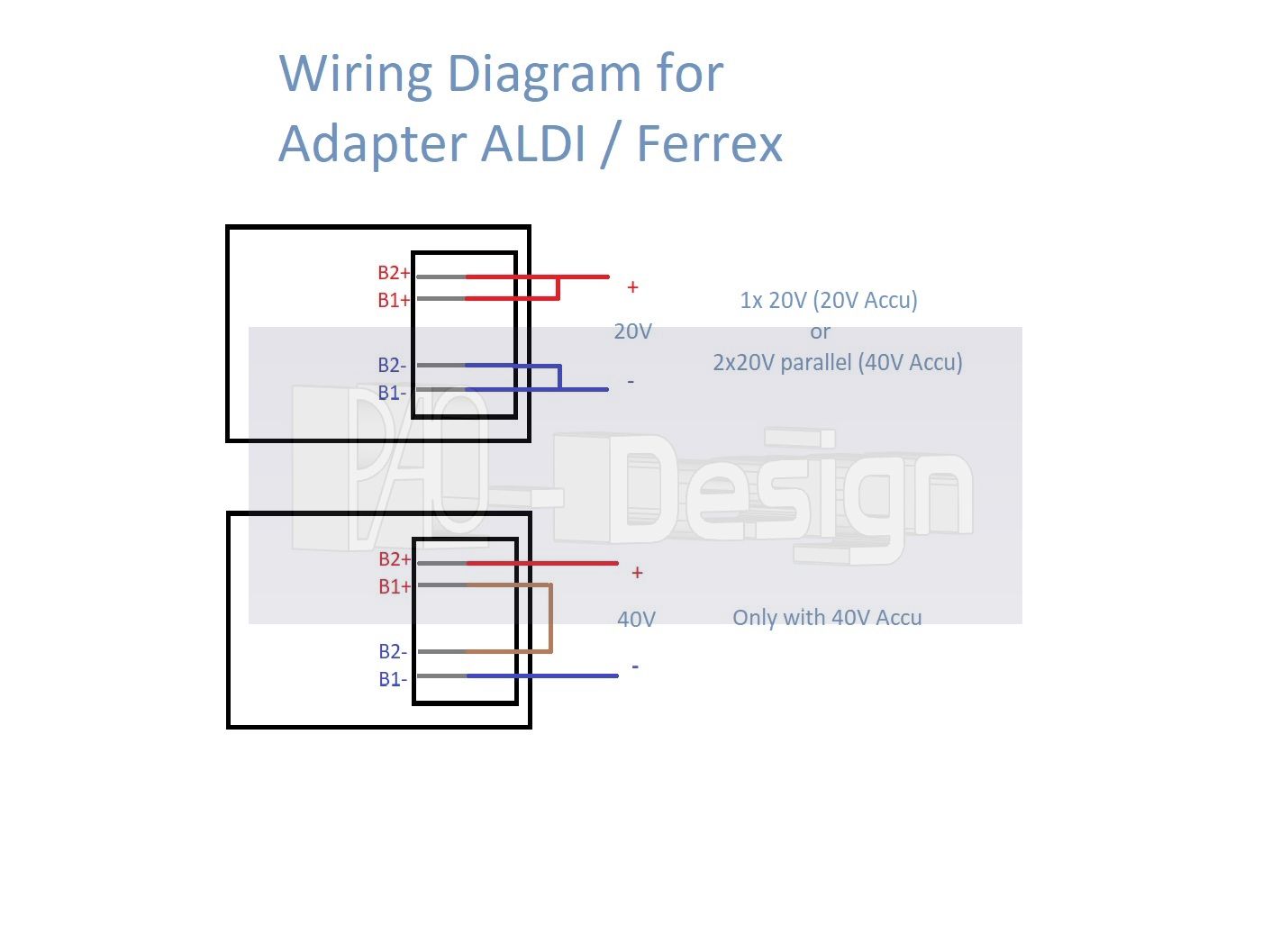 Akkuhalter und Adapter Adapter for Aldi Ferrex battery