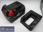 Akkuhalter für Milwaukee Akku M18 / 18V Schwarz PLA